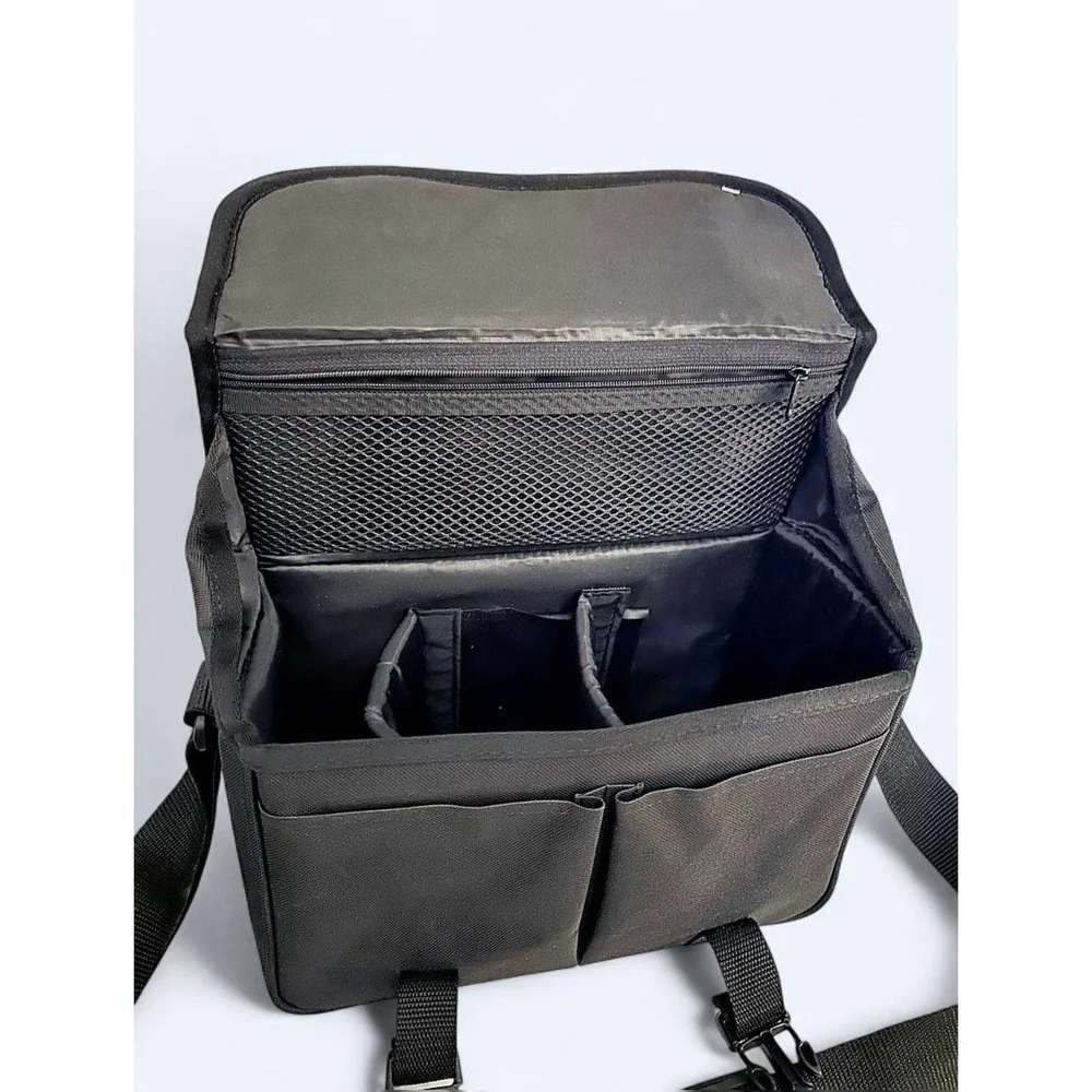 Canon Black Nylon Camera Shoulder Carry Bag Padded Dividers w/ Strap